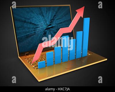 3d illustrazione dei computer portatili Foto Stock