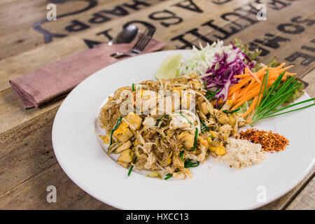 Il cibo thai pad thai Foto Stock