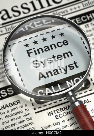 Stiamo assumendo Finance Analista di sistema. 3D. Foto Stock