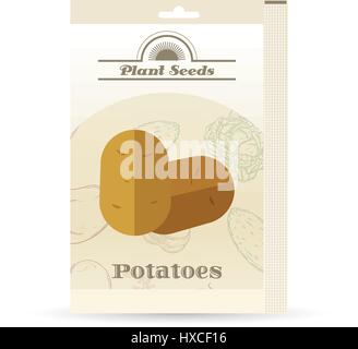 Pack di patate semi icona Illustrazione Vettoriale