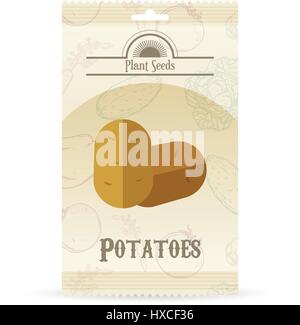 Pack di patate semi icona Illustrazione Vettoriale