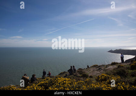 Una vista della baia di Dublino Howth Head, Dublino, Irlanda Foto Stock