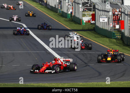 Melbourne, Australia. 26 Mar, 2017. Motorsports: FIA Formula One World Championship 2017, il Gran Premio d'Australia, #7 Kimi Raikkonen (FIN, la Scuderia Ferrari), | Utilizzo di credito in tutto il mondo: dpa/Alamy Live News Foto Stock