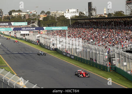 Melbourne, Australia. 26 Mar, 2017. Motorsports: FIA Formula One World Championship 2017, il Gran Premio d'Australia, #5 Sebastian Vettel (GER, la Scuderia Ferrari), | Utilizzo di credito in tutto il mondo: dpa/Alamy Live News Foto Stock