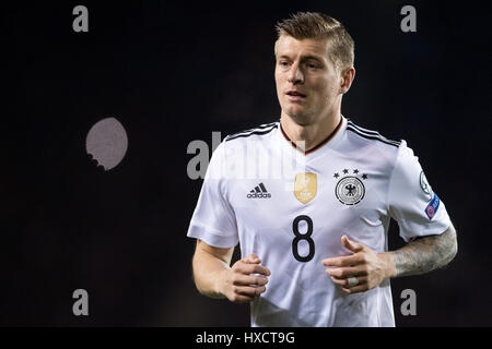 Baku in Azerbaijan. 26 Mar, 2017. Germania Toni Kroos durante la Coppa del Mondo FIFA Gruppo qualificatore fase partita di calcio tra Azerbaigian e la Germania a Baku, in Azerbaijan, 26 marzo 2017. Foto: Marius Becker/dpa/Alamy Live News Foto Stock