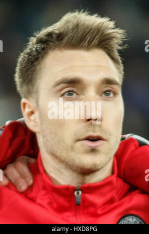 A CLUJ NAPOCA, ROMANIA, marzo 26: la Danimarca national soccer player Christian Eriksen nella foto prima del 2018 FIFA World Cup qualifier partita di calcio tra la Romania e la Danimarca, il 26 marzo, a Cluj Arena Stadium, in Cluj-Napoca, Romania. (Foto di Mircea Rosca/Getty Images) Foto Stock