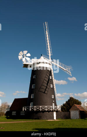 Burnham Overy Staithe Windmill, Norfolk, Inghilterra, Regno Unito Foto Stock