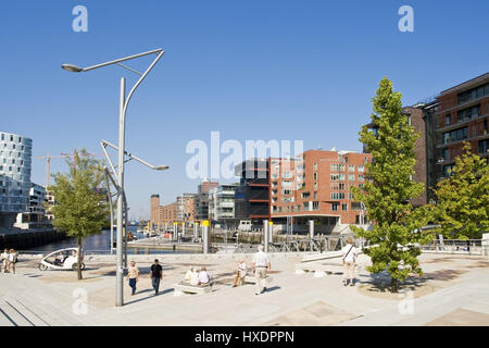 Architettura moderna nella città portuale di Amburgo, architettura alla moda nella città portuale di Amburgo |, Moderne Architektur in der HafenCity in Foto Stock