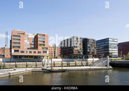 Architettura moderna nella città portuale di Amburgo, architettura alla moda nella città portuale di Amburgo |, Moderne Architektur in der HafenCity in Foto Stock