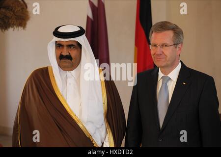 HAMAD Bin Khalifa al Thani & Christian Wulff Emiro del Qatar presidente di GE 29 Settembre 2010 Foto Stock