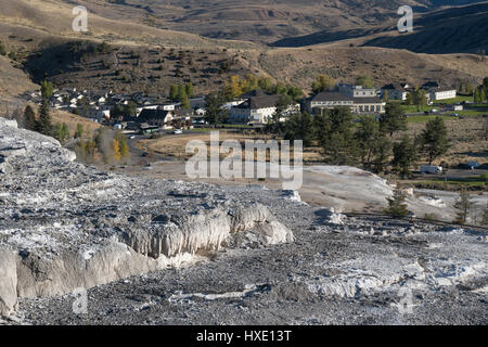 Mammoth Hot Springs, il Parco Nazionale di Yellowstone Foto Stock