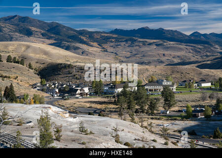 Mammoth Hot Springs, il Parco Nazionale di Yellowstone Foto Stock