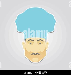 Lo chef icona in stile piatto Illustrazione Vettoriale