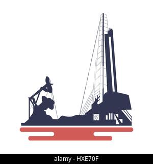 Olio icona della piattaforma isolata su sfondo bianco. Design piatto stile. Moderno vettore pittogramma per la grafica web. Illustrazione Vettoriale