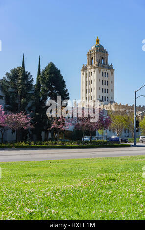Bellissimo edificio principale di Beverly Hills city hall di Los Angeles, California Foto Stock