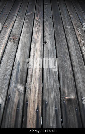 Legno stagionato di una vecchia capanna rurale Foto Stock