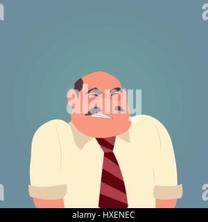 Cartoon triste carattere uomo Illustrazione Vettoriale