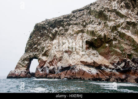 Le Isole Ballestas sono un gruppo di piccole isole vicino alla città di Paracas situato all'interno del distretto di Paracas del Pisco provincia nella Ica Regio Foto Stock