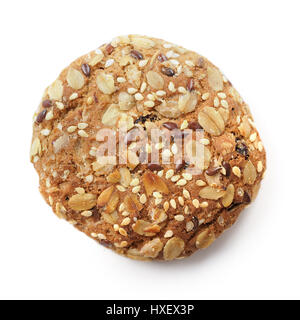 Deliziosi biscotti di farina di avena isolati su sfondo bianco Foto Stock