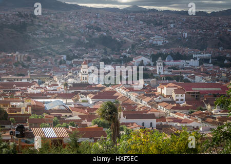 Alta Vista della città di Sucre, Bolivia Foto Stock