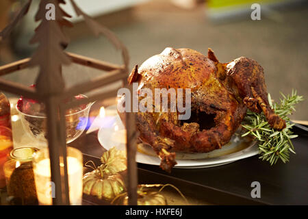 Arrosto di tacchino di Natale la cena Foto Stock