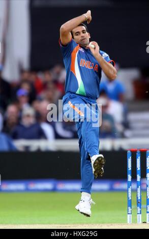 ZAHEER KHAN INDIA TRENT BRIDGE NOTTINGHAM INGHILTERRA 10 Giugno 2009 Foto Stock