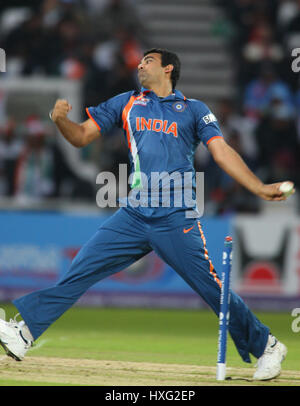 ZAHEER KHAN INDIA TRENT BRIDGE NOTTINGHAM INGHILTERRA 10 Giugno 2009 Foto Stock