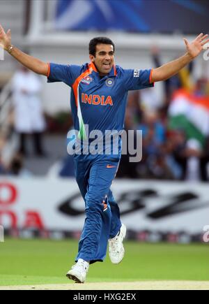 ZAHEER KHAN INDIA TRENT BRIDGE NOTTINGHAM INGHILTERRA 10 Giugno 2009 Foto Stock