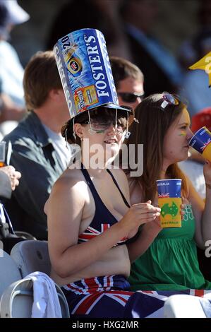 AUSTRALIA tifosi di cricket Australia / Nuova Zelanda l'Ovale Londra Inghilterra 02 Giugno 2009 Foto Stock