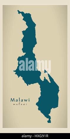 Mappa moderno - Malawi MW Illustrazione Vettoriale