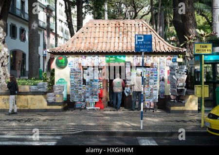 Cartolina e la lotteria negozio di vendita a Funchal, Madeira Foto Stock