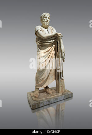 Romano scultura in marmo di Omero dal peristilio rettangolare della Villa dei Papiri di Ercolano, Museo di Archeologia, Italia Foto Stock