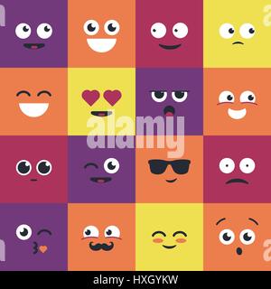 Smiley - moderno vettore serie di illustrazioni emoji. Illustrazione Vettoriale