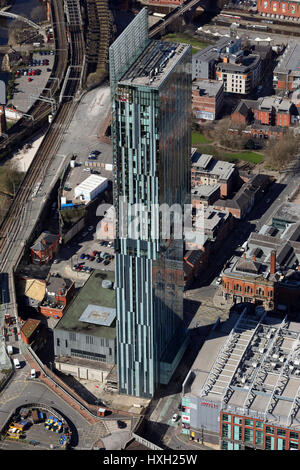 Vista aerea di Beetham Tower a Manchester, Regno Unito Foto Stock