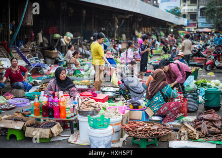 Psar Nat, il mercato centrale, città di Battambang, Battambang Provincia, Cambogia, Asia Foto Stock