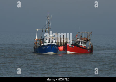 Barche da pesca nel porto di Whistable Kent England Foto Stock