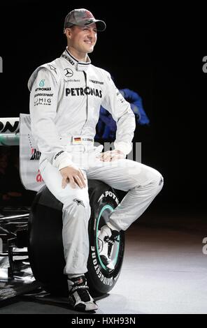 MICHAEL Schumacher in Mercedes Stoccarda Germania 25 gennaio 2010 Foto Stock