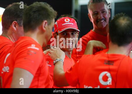 LEWIS HAMILTON MCLAREN MERCE Gran Premio del Brasile a Interlagos BRASILE 02 Novembre 2008 Foto Stock