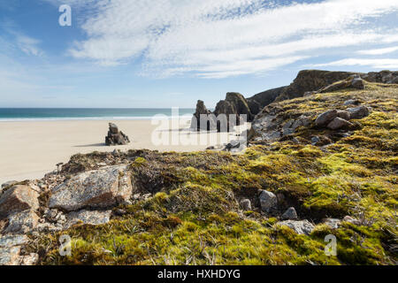 Garry Beach, a nord Tolsta, isola di Lewis, Western Isles, Ebridi Esterne, Scotland, Regno Unito Foto Stock