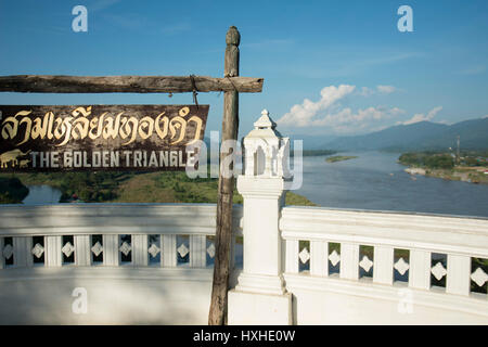 Il Triangolo d'oro di Thailandia, Myanmar e Laos nella città di Sop Ruak presso il fiume Mekong nel triangolo d oro nel nord della città di Chiang Foto Stock