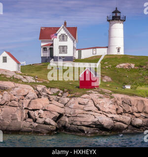 Nubble faro, Cape Neddick, ME Foto Stock