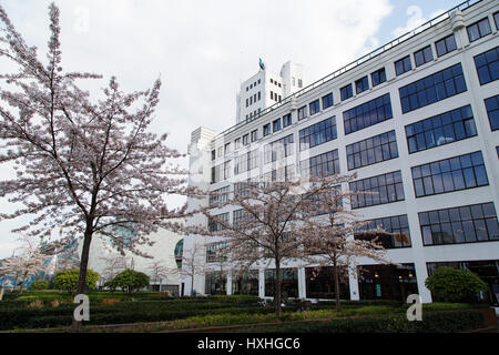 L'edificio Lichttoren (torre faro) di Eindhoven, Paesi Bassi. La ex fabbrica di Philips è stato convertito in un hotel a quattro stelle. Foto Stock
