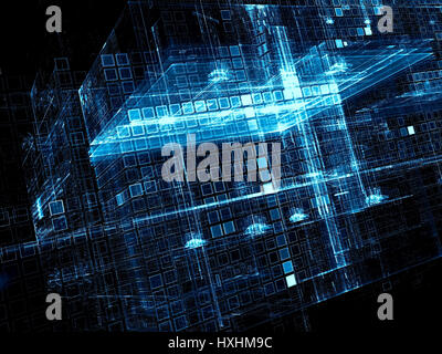 Cubi futuristico - abstract generati digitalmente immagine Foto Stock