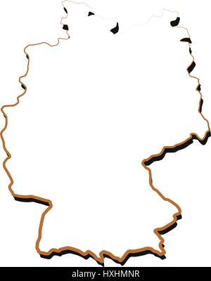 Mappa illustrata della Germania su sfondo bianco in vettore Illustrazione Vettoriale