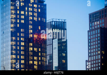 Costruzione dei cantieri di Hudson lo sviluppo e la zona circostante in New York il mercoledì 22 marzo, 2017. (© Richard B. Levine) Foto Stock
