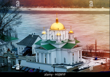 Foto dell'Annunciazione del monastero in inverno in Novgorod Foto Stock