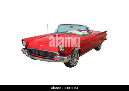 Auto- 1957 Thunderbird. Rosso convertibili. Foto Stock