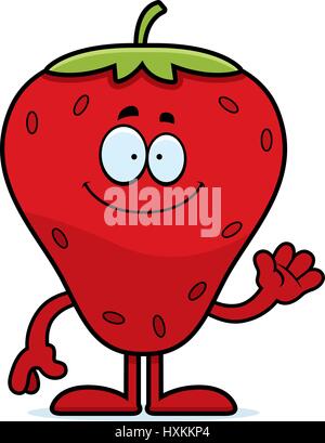 Un cartoon illustrazione di una fragola sventolare. Illustrazione Vettoriale