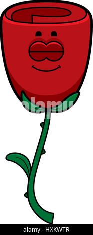 Un cartoon illustrazione di una rosa a dormire. Illustrazione Vettoriale
