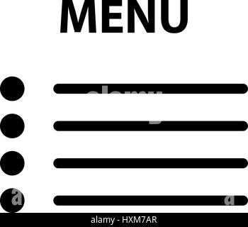 Icona di menu isolato su sfondo. Appartamento moderno pittogramma, business, marketing, concetto di internet Illustrazione Vettoriale